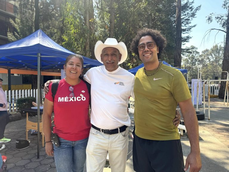 2025-11-09 NCCMA 2025 Violeta Guzman Oly, (Meet Director), Guillermo Guzman (NCCMA President) and Simon-Daniel Jolicoeur